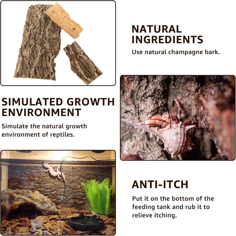 RHBLME 4 Pack Cork Bark, 11.8" L x 7.8" W Cork Bark for Reptiles, Cork Bark for Terrarium, Reptile Tank Background Terrarium Backdrop Wall Decor Natural Reptile Climbing Mat - Image 3